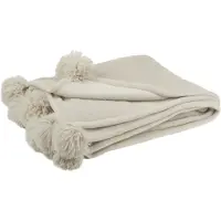 Jline Plaid pompom polyester beige/munt