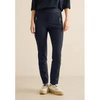 Cecil Dames Broek met ritsdetails in Blauw, Gr: L