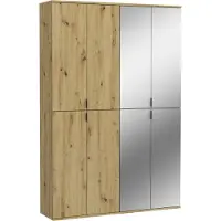 Ebuy24 Kledingkast Projekt X Emob Met Spiegeldeuren - Artisan Eik - 122x193x34 Cm