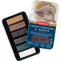 Derwent - XL Tinted Charcoal Block Tin of 6 Blocks