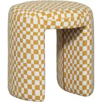 Woood Charlie Kruk - Polyester - Ruitjes - Geel