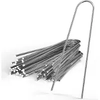 Intirilife 100 x grondanker 150 x 25 x 2,9 mm gemaakt van gegalvaniseerd roestvrij staal - onkruidvlies bevestiging grondnagel weerhaak