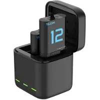 Telesin Triple Battery Charger Box met 2x Double Arc Accu voor GoPro 12/11/10/9