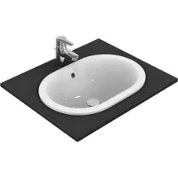 Ideal standard Connect inbouwwastafel ovaal 55x39cm met overloop zonder kraangat wit