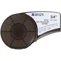 Brady M21-750-595-BK tape vinyl | wit op zwart | 19,1mm x 6,40m