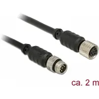 DeLOCK M8 sensor / actuator extension cable M8 6 Pin male to M8 6 Pin female waterproof 2 m