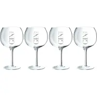 J-Line Giftbox 4 ginglazen glas transparant/zilver