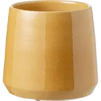 J-Line Bloempot rond keramiek oker medium