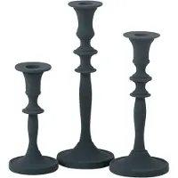 J-Line set van 3 kaarshouders klassiek aluminium 8.5x8.5x23.5cm