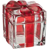 Jline Voorraadpot geschenkendoos glas rood large