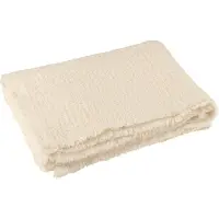 J-Line plaid gerafelde randen katoen/polyester 180x130x1cm