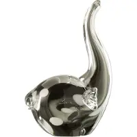 J-Line Olifant glas transparant/zwart large