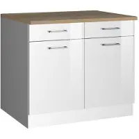Held Möbel Keukenonderkast Ragnar 100cm met 2 deuren & 2 lades - wit