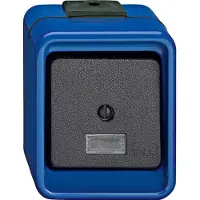 Merten Wippschakelaar, blau, type 370675, slagvast