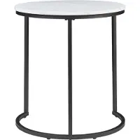 En.casa Bijzettafel Ulricehamn set van 3 zwart en marmer wit []
