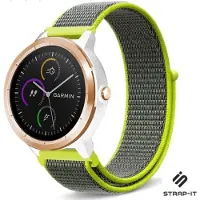 Strap-it Smartwatch bandje nylon - geschikt voor Garmin Vivoactive 4 45mm / Garmin Venu 2 - fluoriserend