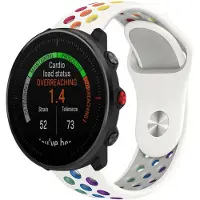 Strap-it Sport siliconen bandje - geschikt voor Polar Vantage M / M2 / M3 / Vantage V3 / Polar Grit X / Grit X Pro / Grit X2 Pro - wit/kleurrijk