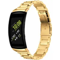Strap-it Stalen Smartwatch bandje - Geschikt voor Samsung Gear Fit 2 / Gear Fit 2 Pro stalen band - goud - Horlogeband / Polsband / Armband
