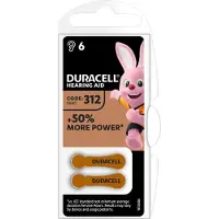 Duracell Batterijen Gehoorapparaat DA312 N6 - 1,45 V Zinc Air - PR41 - 6 stuks