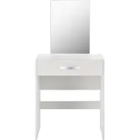 En.casa Kaptafel met krukje en spiegel make up tafel 132x63x39 cm wit