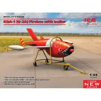 ICM Modelbouwpakket Militaire voertuigen - 48400 Q-2A (KDA-1) Firebee with trailer (1 airplane and trailer) Plastic - 1:48 - Modelbouw