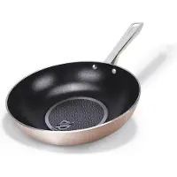 Moneta Roze Goud Diamant Wokpan, 28 cm (maximaal diameter), aluminium, geschikt voor inductiekookplaten, anti-aanbaklaag