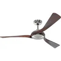 CasaFan Plafondventilator Eco Interior, chroom, hout, DC-motor, Ø 140 cm Interior, hout donker, Woon-/ Eetkamer, Hout, Modern