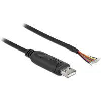 DeLOCK Adapter cable USB 2.0 Type-A to Serial RS-232 with 9 open wires + Shielding 0.5 m