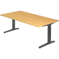 Hjh OFFICE PRO XTRA XB 2E GG - Beuken 200 x 100 Tafelhoogte I In hoogte verstelbaar