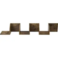 En.casa Wandplank wandrek zigzag 123x19,5x19,5 cm walnoot