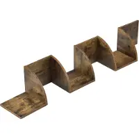 En.casa Wandplank wandrek zigzag 123x19,5x19,5 cm walnoot
