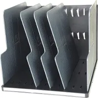 Exacompta Modulotop Sorter A4+ EcoBlack Zwart/Grijs, 5 verdelers, etikethouder, recycling, Blauwe Engel