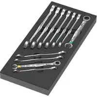 Wera 9730 Schuimrubberen inlegplaat, 6000 Joker set 1, 11-delig (zwart/grijs, set ratelmoersleutels, in schuimrubberen inlegplaat voor werkbankwagen)