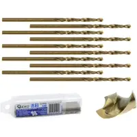 GEKO Metaalboor - HSS M35 - 5% Kobalt - 2,5 mm - Hoge Warmtebestendigheid - 10 stuks
