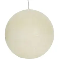 Spaas rustieke bolkaars - ivoorwit - 1x - D8 cm - 24 branduren - ronde kaarsen