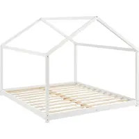 En.casa Kinderbed Cerro huisbed met lattenbodem 160x200 cm wit