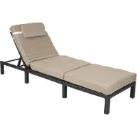 Mendler Poly-rattan ligstoel -A51, relaxligstoel tuinligstoel ~ Premium antraciet, crèmekleurige kussens