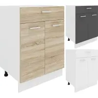 VCM Esilo keuken onderkast 60 cm 2 deuren, 1 ladewit, grijs.