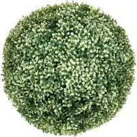MCW Kunststruik -L77, bol decoratieve plant buxus, buiten Ø 55cm ~ wit