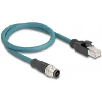 DeLOCK 60075 RJ45 / M12 Netwerkadapter S/FTP 0.50 m Turquoise Afgeschermd 1 stuk(s)