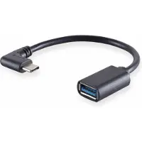 S-Impuls USB-C (m) haaks (links/rechts) - USB-A (v) adapter - USB3.0 / zwart - 0,15 meter