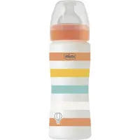 Chicco zuigfles Siliconen Well Being 330ml oranje