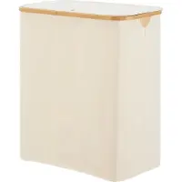En.casa Wasmand Rusko met 3 waszakken 69x57x37 cm beige
