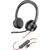 HP Poly Zwarte draad 8225 (Bedraad, USB-A), Kantoorheadset, Zwart
