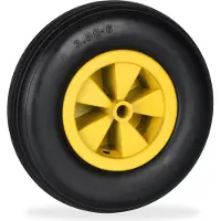 Relaxdays kruiwagenwiel 3.50-6 - lekvrije kruiwagenband massief rubber - antilek - 100 kg
