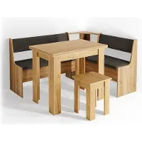 Vicco Roman Hoekbank set – 150 x 120 cm met tafel Krachtige eik goud