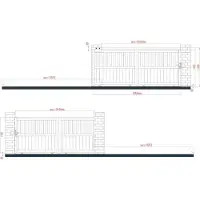 Vente-unique Opengewerkte elektrische aluminium schuifpoort L401 x H140 cm antraciet TARNOS II