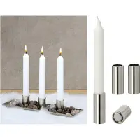 Novaliv Kandelaar magnetisch metaal zilver 2,5x5cm woondecoratie vintage kerst tafeldecoratie scandinavisch chic kaarsenhouder retro woonkamerdecoratie kandelaar kaarspen decoratieve schaal