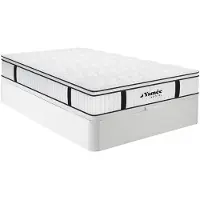 Vente-unique Set 160 x 200 cm bedbodem met opbergruimte, wit + brandwerend matras met pocketveren met ingebouwd dekmatras van 28 cm dik - DELICE van YSMÉE HOTEL