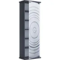 VCM TilanoM vitrinekast CD, DVD 6 planken 1 deur antraciet.